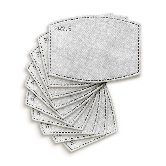 10-Pack PM2.5 Activated Carbon Mask Filters Washable Anti Pollution Breathing