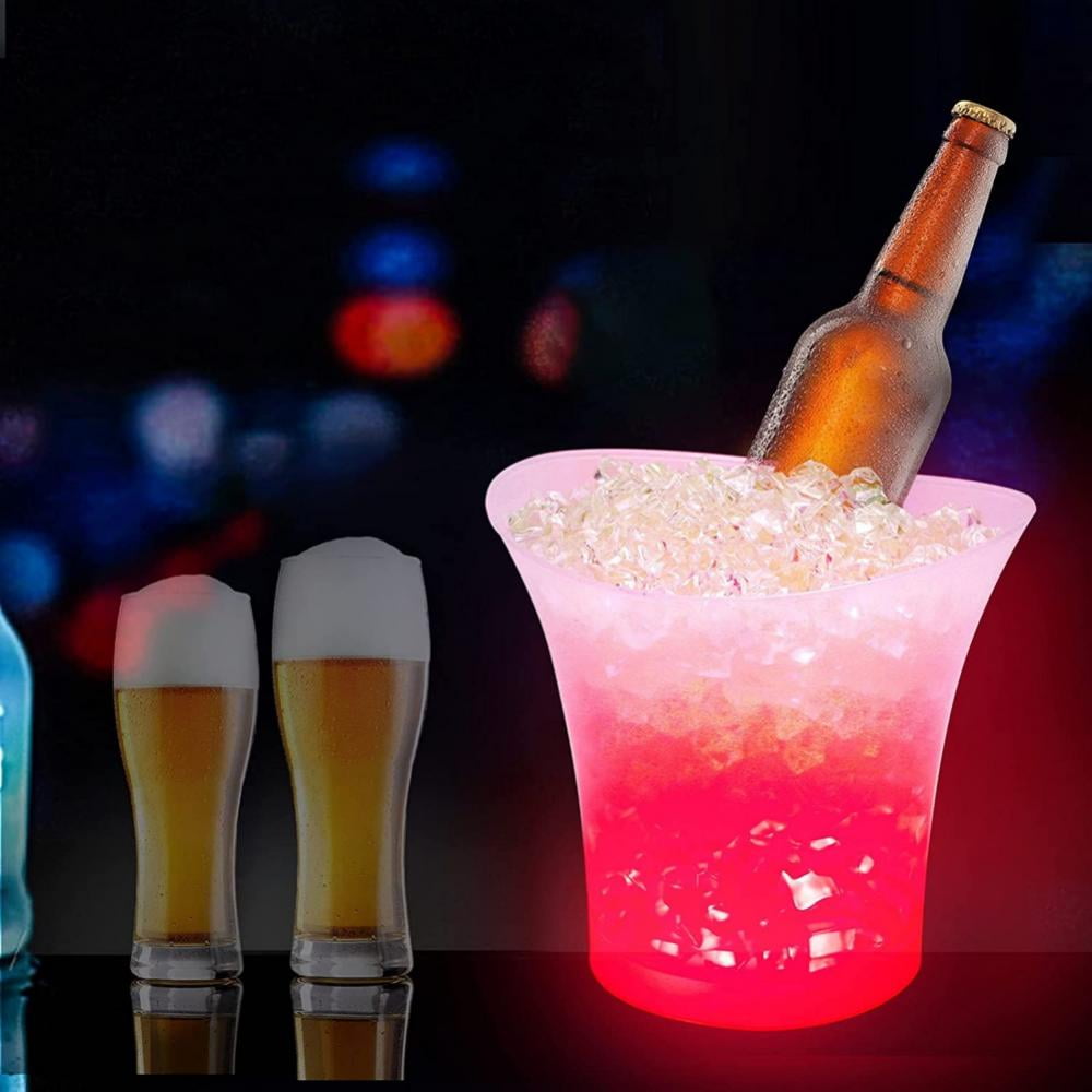 LED Colour Changing Ice Bucket 5L Acrylic Beer Cooler Champagne Drinks