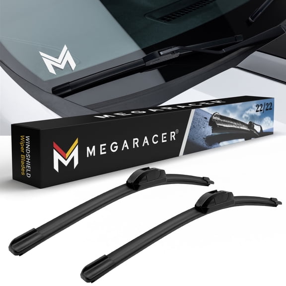 Mega Racer (2 Pack) 22"  22" Windshield Wipers J Hook All-Season Beam Windshield Wiper Blades
