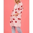 thumbnail image 5 of Women's Open Front Cardigan Sweaters Valentine's Day Heart Sweater Fall Fashion Long Sleeve Kimono Cardigan for Women with Pockets Alsol Lamesa, 5 of 6