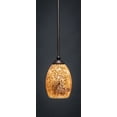 thumbnail image 1 of Toltec Lighting 560-DG-4175 Zilo 1 Light Mini Pendant Shown In Dark Granite Finish With 5 Gold Fusion Glass, 1 of 1