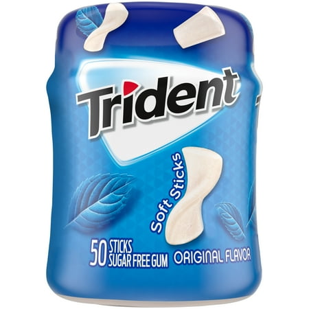 Trident Unwrapped Original Flavor Sugar Free Gum, 50 Piece Bottle