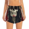 thumbnail image 2 of Hirioo Gothic Skull With Roses for Women's Double Layer Athletic Shorts High-Performance Gym Shorts with Inner Pocket, Elastic Waistband-X-Large, 2 of 7
