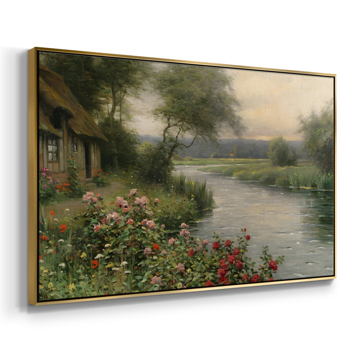 Vintage Landscape-CCLVI By Wexford Home Framed in Gold Wood Gallery Wrapped Canvas 17 in. x 25 in.