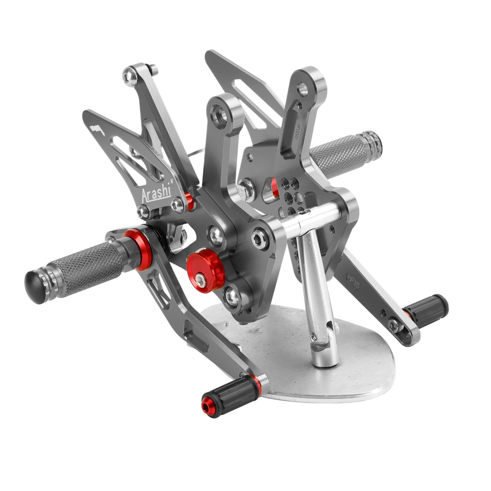 Racing Adjustable Rearsets Foot Pegs Gray For Kawasaki ZX4R ZX4RR