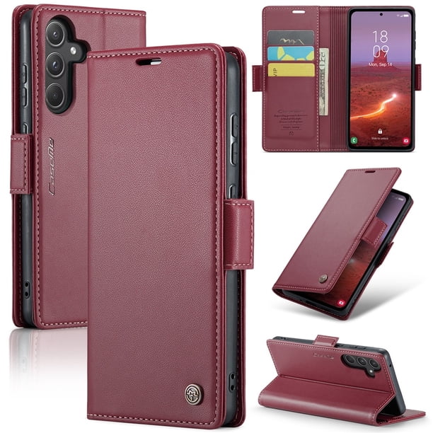 CaseMe Funda de Cuero para Samsung Galaxy A55 5G con Bloqueo RFID, para Samsung Galaxy A55 5G Funda para Mujer Hombre Tarjetero Cierre Magnético Funda Tipo Folio para Samsung Galaxy A55 5G