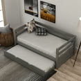thumbnail image 2 of Euroco Solid Wood Daybed with Trundle, Twin, Grey, 2 of 8