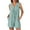 28#Mint Green, variant on Gmdeguo Women's Pleated Short Denim Jumpsuit Loose Pleated Tie Front Sleeveless Shorts Romper V Neck Casual Summer Jean Rompers with Pockets