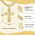 thumbnail image 4 of VNOX VNOX Mens Womens Large Cross Necklace with Stainless Steel Cubic Zirconia Inlay Diamond Pendant and Iced Out Cuban Chain Miami Style Hip Hop Jewelry Christmas Costume, 4 of 8