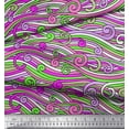 thumbnail image 2 of Soimoi Purple Japan Crepe Satin Fabric Artistic Waves Abstract Decor Fabric Printed Yard 42 Inch Wide, 2 of 3