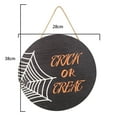 thumbnail image 2 of Señal de bienvenida de Halloween para decoración de puerta delantera, corona redonda de madera para colgar en la pared para fiesta navideña, 2 of 5