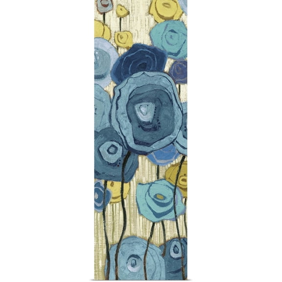 Great BIG Canvas | Rolled Shirley Novak Poster Print entitled Lemongrass in Blue Panel I