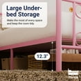 thumbnail image 3 of Allewie Full Size Vintage Metal Bed Frame with Butterfly Pattern Design Headboard & Footboard, Pink, 3 of 7