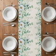 thumbnail image 4 of Table Runner 70 Inches Long for Kitchen Dining, Green Eucalyptus Leaves Dresser Scarf Farmhouse, Dining Table Decorations for Wedding/Parties, Daisy Summer Botanical Watercolor 13 x 70 In, 4 of 8