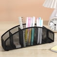 thumbnail image 4 of DefiDgd 5 Compartment Arch Bridge Shaoed Metal Mesh Pencil Holder,Mesh Wire Desk Pen Organizer Pencil Cup Workspace Organizers for Office Home Classroom Desktop Organization Supplies(White), 4 of 6