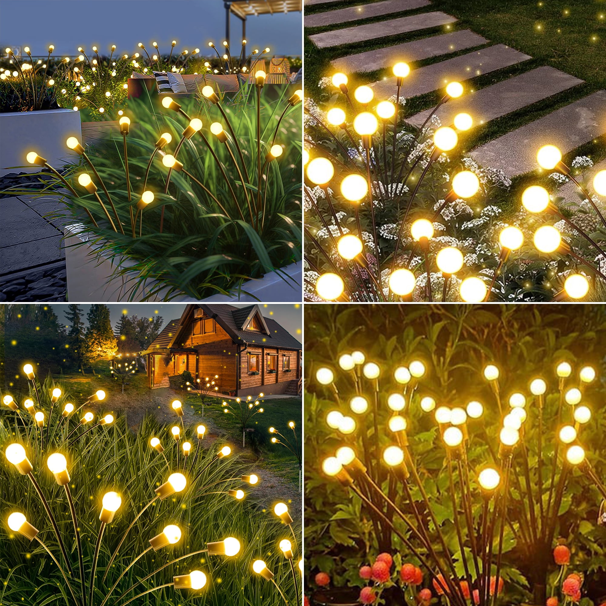 DAYBETTER Outdoor Solar Lights for Garden Decor,6 Pack/8 Modes LED Firefly Landscape Lighting