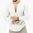 thumbnail image 6 of VJATTWR Long Sleeve Mens Shirts Casual Pullover Shirts for Men Lightweight Stripes Men Tshirts Xl, 6 of 8