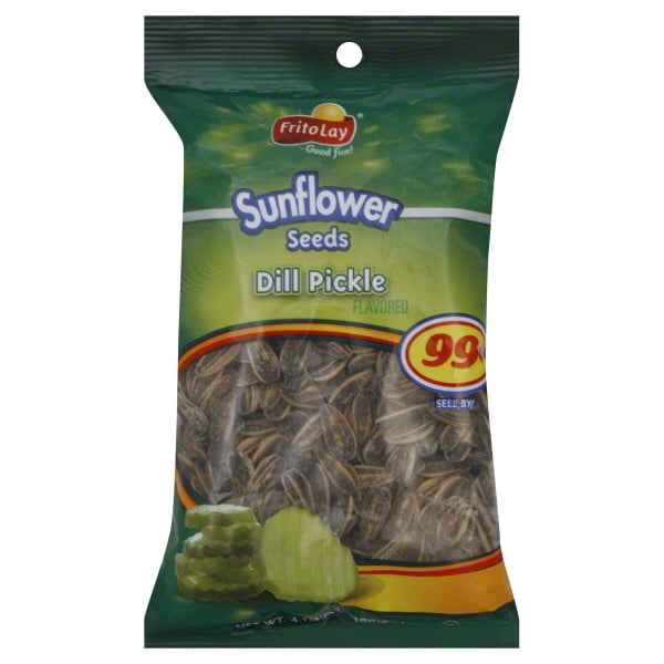 Frito Lay Dill Pickle Flavored Sunflower Seeds 4.25 oz. Bag