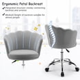 thumbnail image 6 of Costway Velvet Petal Shell Office Chair Adjustable Swivel Accent Vanity Armchair Grey, 6 of 10
