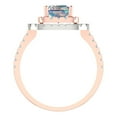 thumbnail image 4 of Halo Engagement Ring for Women - 2.62ct Blue Moissanite in 18K Rose/White Gold Promise Ring, 4 of 6