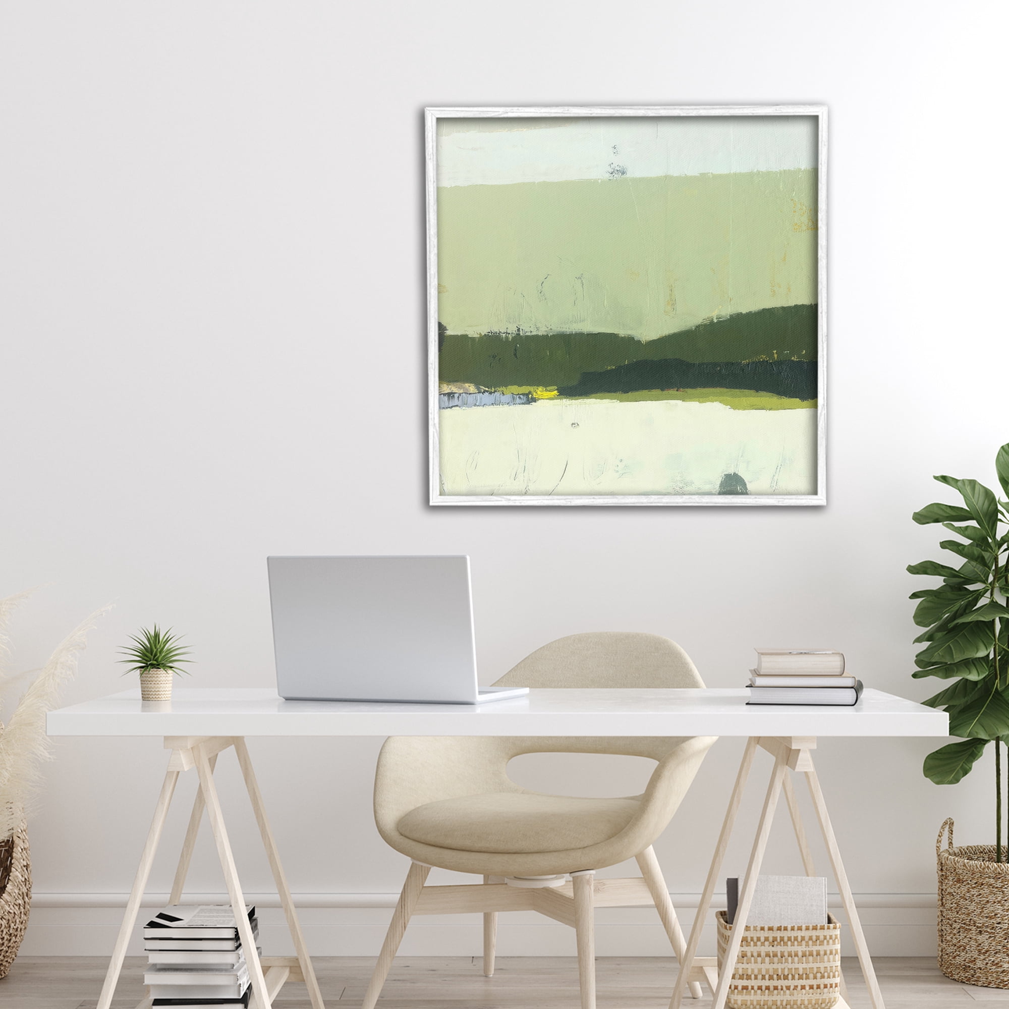 Stupell Industries Bloom Serene Layered Landscape White Framed Giclee Art, design by Julia Foug