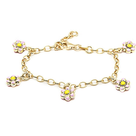 18kt Gold-Plated Sterling Silver Baby Charm Bracelet, 6