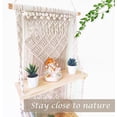 thumbnail image 6 of Macrame Wall Hanging Shelf 3 Tier Boho Wall Plant Hanger Shelves, Handmade of Woven Rope Boho Shelves Organizer for Living Room Bathroom Home Storage Floating Plant Rack Bohemian décor, 6 of 8