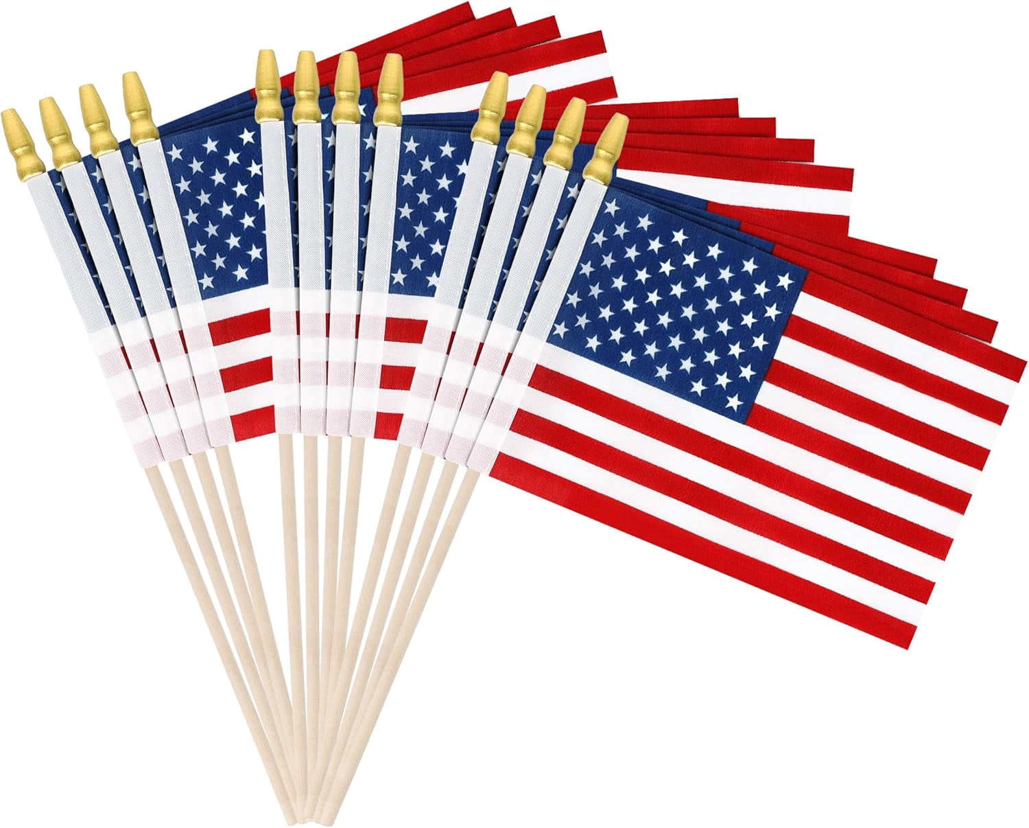 100 Pcs Small American Flag on Sticks, Hand Held 4th of July Decorations Outdoor, Waterproof Fourth of July Mini Patriotic Flags for Patriotic Accessories Veterans Day Decorations Party Supplies
