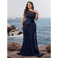 thumbnail image 2 of AURA Plus Size Evening Dress Sequin V Neck Sleeveless Party Long Slim Fit Polyester Summer, 2 of 8