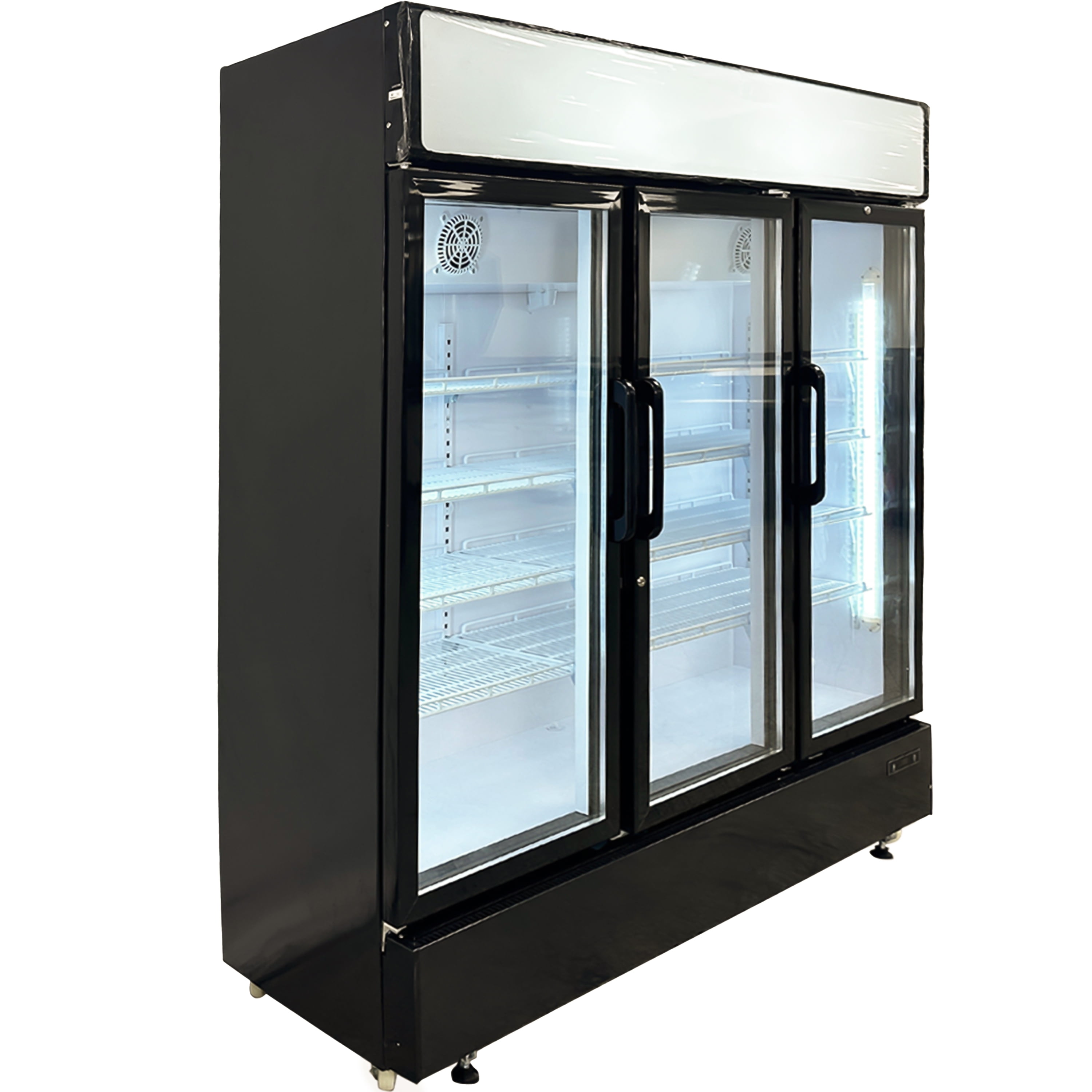 Elite Kitchen Supply 78in Large Refrigerator, Three Tempered Glass Doors, Adjustable Racks, 69.43 Cu. ft., NSF