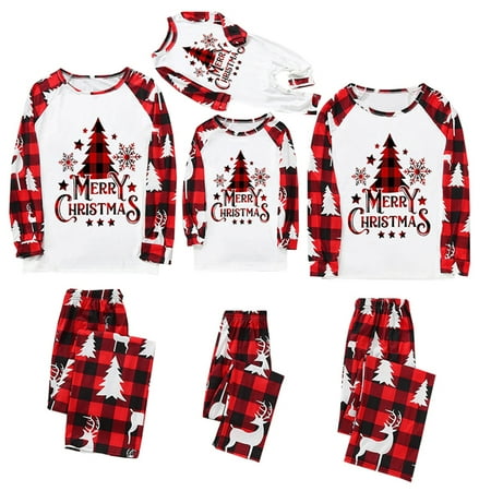 

Fiomva Christmas Family Matching Plaid Flannel Pajama Pj Sets