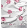 thumbnail image 1 of Soimoi White Cotton Cambric Fabric Grandiflora Roses Floral Printed Craft Fabric by the Yard 56 Inch Wide, 1 of 3