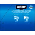 thumbnail image 3 of HART 14-inch Forged Steel Hatchet with Face Cutouts, New Condition, 3 of 9