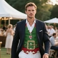 thumbnail image 3 of Yuyamidu Christmas Men's Suit Vest Santa Claus Clothes Casual Waistcoat Vest for Men Size M Leisure Dress Business Vests for Wedding Party Tuxedo V-neck Waistcoat with Pockets, 3 of 7