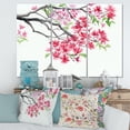 thumbnail image 2 of Designart ' Red Blossoming Tree On White ' Traditional Canvas Wall Art Print, 2 of 3