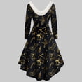 thumbnail image 5 of Joyeux Noël TIMIFIS Mode Automne pour Femmes Robe Vintage à Fleurs Évasée en Ligne A Swing Décontractée pour Fête Robe de Fête pour Femmes, 5 of 5