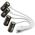 thumbnail image 4 of EBL 3 Volts CR123 16340 Rechargeable Batteries 4Pcs with Micro USB Cable for Arlo VMC3030 VMS3330 VMS3130 VMS3430 VMK3200 Wireless Security Cameras Flashlights, 4 of 7