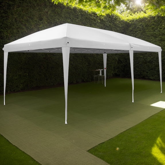 White 3x6m Waterproof Camping Tent with Carry Bag, Outdoor Folding Shelter