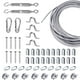 thumbnail image 1 of Kit Para Colgar Luces De Cuerda De Alambre De Acero Inoxidable, Barandilla De Cable, Kit Para Colgar Cuadros Y Aviones, Incluye Tensor Y Ganchos De Cable Recubierto De Vinilo Transparente De 165 Pies, 1 of 5