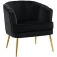 thumbnail image 1 of HOMCOM Fabric Accent Chair Armchair with Gold Metal Legs for Bedroom Black, 1 of 10