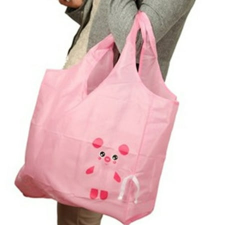 Oxford Fold Over Tote - Unique Bargains Cartoon Style Folding portable shop bags Shopping Totes Bag