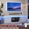 thumbnail image 3 of FANRAL Led TV Stand for Living Room,Bedroom TV Stand for 65 inch TV,Modern Entertainment Center,Wood TV Stand TV Cabinet with Power Outlet & Rgb Led Lights & Adjustable Glass Shelf,White, 3 of 9