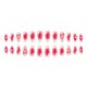 thumbnail image 1 of Medium Length Glossy Press On Nail 24PCS 3D Blush Hearts Valentines Design Gold Starry Accents Waterdrops Shape, 1 of 5