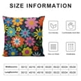 thumbnail image 6 of HENGT  Hippie Flowers Throw Pillow Cover Beautiful Colorful Spring Summer Floral Fashion BlackDecorative 2pcs Pillowcase for Bedroom/Living Room/Sofa/Farmhouse/Car - Cushion Cover, 6 of 6