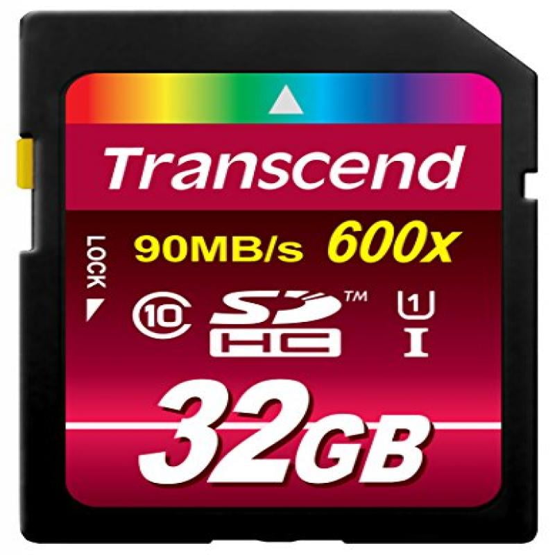 TS32GSDHC10U1 Transcend 32GB SDHC Class 10 UHS-1 Flash Memory Card Up to 90MB/s 