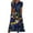 Dark Blue, variant on Edvintorg Women's Summer Dresses 2025 Beach Casual Short Sleeve Floral Print Loose Midi Dress with Pocket