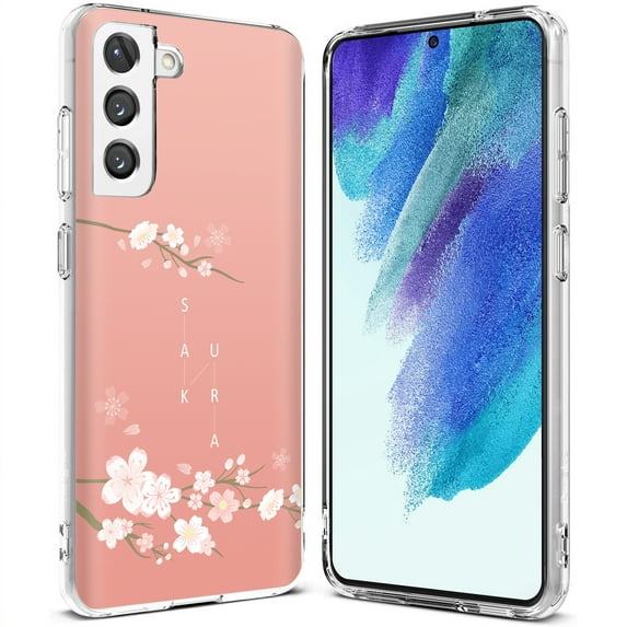 TalkingCase Slim Case Compatible for Samsung Galaxy S21 FE 5G (Fan Edition), Cherry Blossom Pink Print, Lightweight, Flexible, Soft, USA