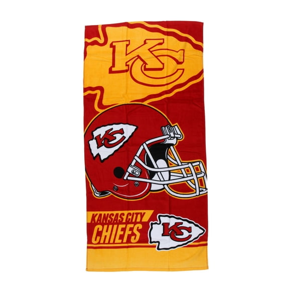 Luxurious - Licensed Football Team Kansas City Sports - 100% Cotton Velour Beach Towel – Soft, Absorbent, and Stylish!