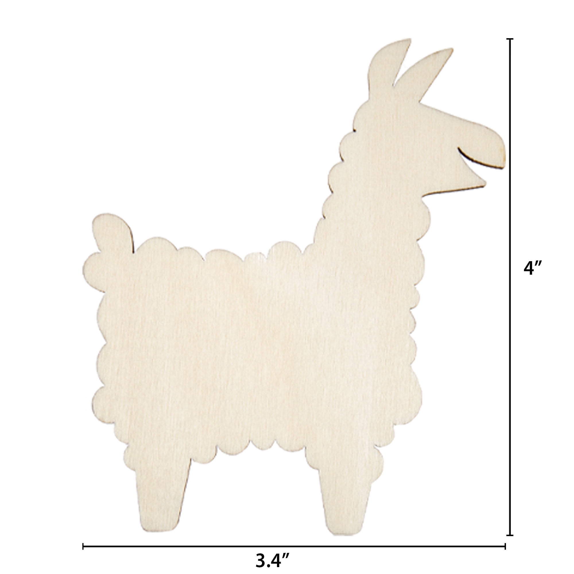 (9 pack) Hello Hobby Unfinished Wood Llama, Small Die-Cut Shape