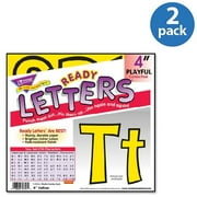 Trend Ready Letters Casual Style, Black, Pack of 2